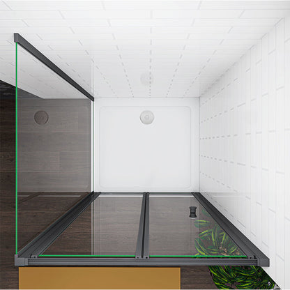 Bi fold Shower ,Enclosure Black ,100CM shower Door Side Panel,