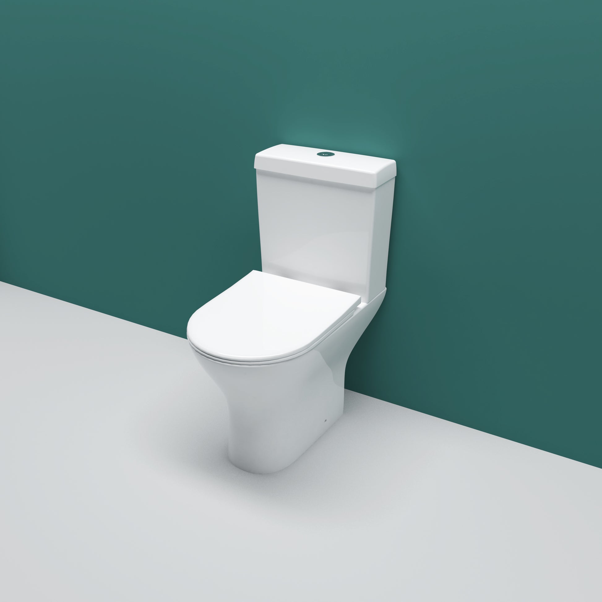 AICA Modern Close Coupled Toilet Short Projection Soft Close Seat Bath