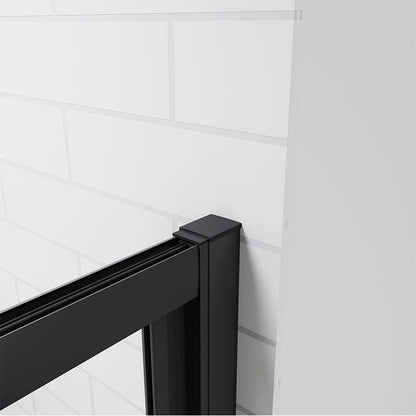 Bi fold Shower Enclosure Black, 100CM Door shower Side Panel