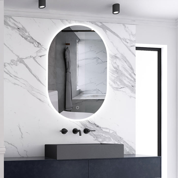 AICA Bathrooms Oval Bathroom Mirror LED Lights