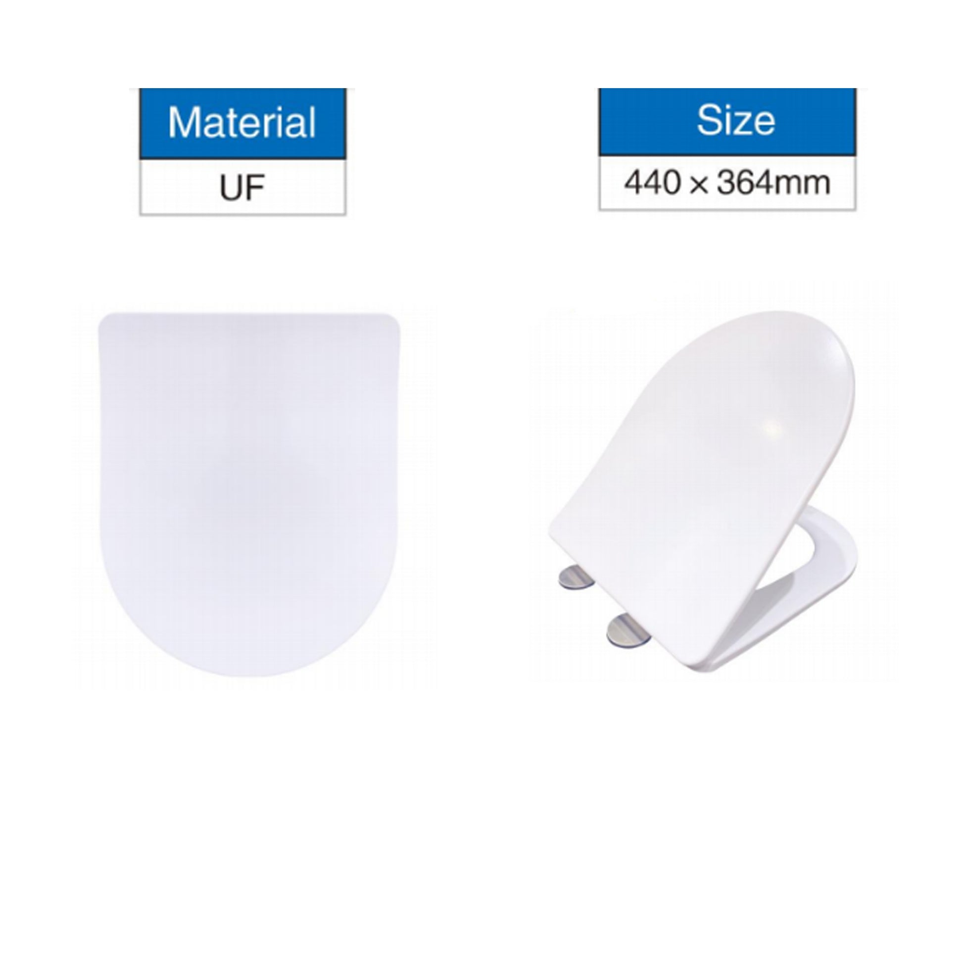 AICA Bathroom Wall Hung Rimless Toilet Pan Soft Close Seat (UF) WC