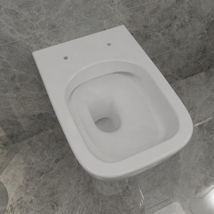 AICA Bathroom Rimless Wall Hung Toilet UF Soft Close Seat Square WC Pan Modern