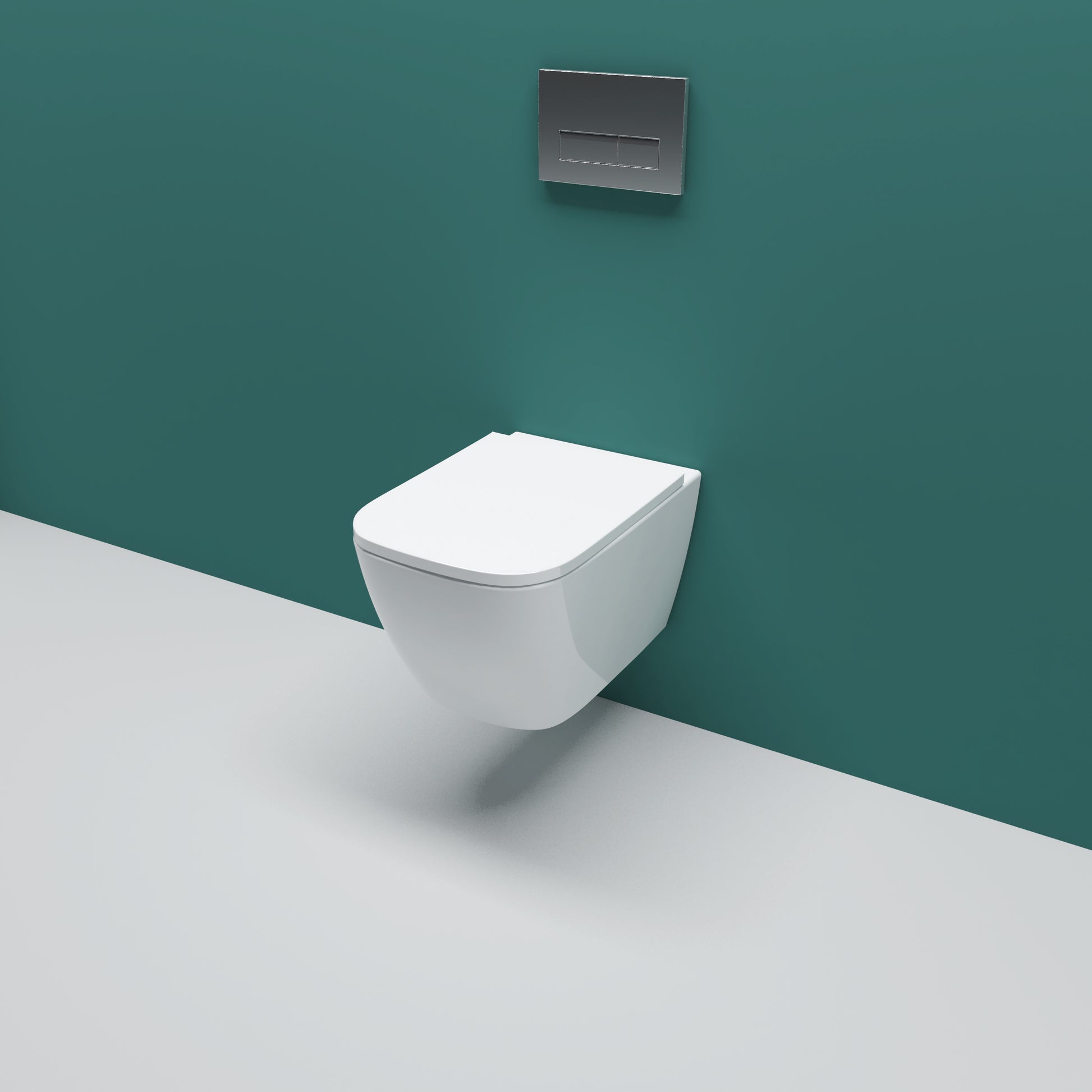 AICA Bathroom Rimless Wall Hung Toilet UF Soft Close Seat Square WC Pa