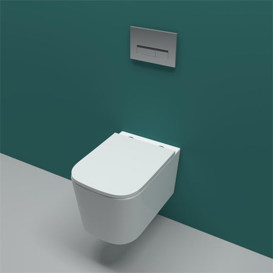 AICA Bathroom Rimless Wall Hung Toilet Soft Close Seat (UF) Pan WC