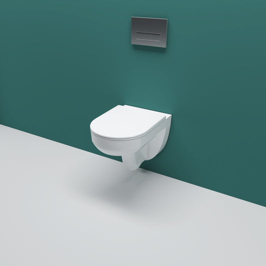 AICA Bathrooms Wall HungToilet Modern Pan Cloakroom UF Soft Close Seat Round