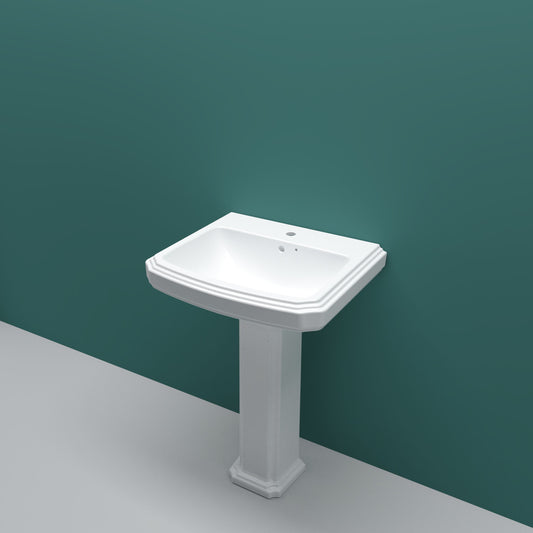 AICA Bathroom Traditional Pedestal Basin Sink  Full Floorstanding  - 1 Tap Hole