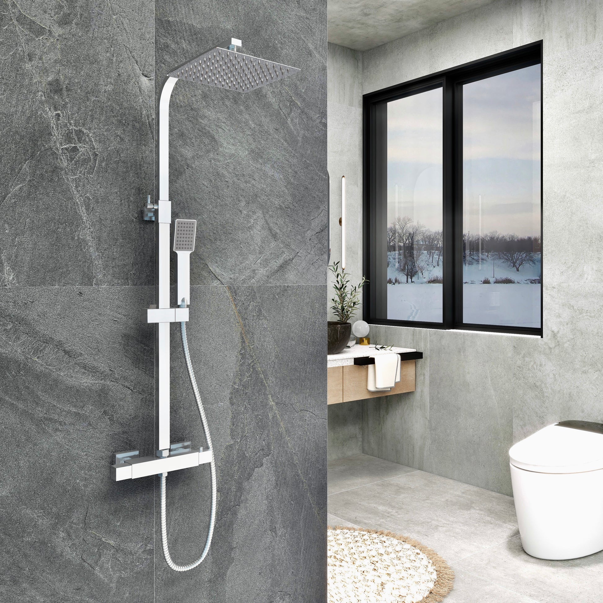 AICA Bathroom Shower 38 Degrees Constant Temperature Shower, Single Fu