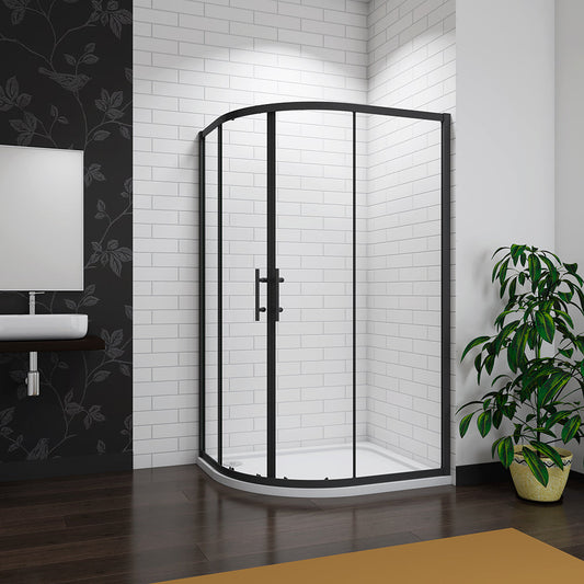 AICA Quadrant Shower Black Enclosure 100x80x185cm