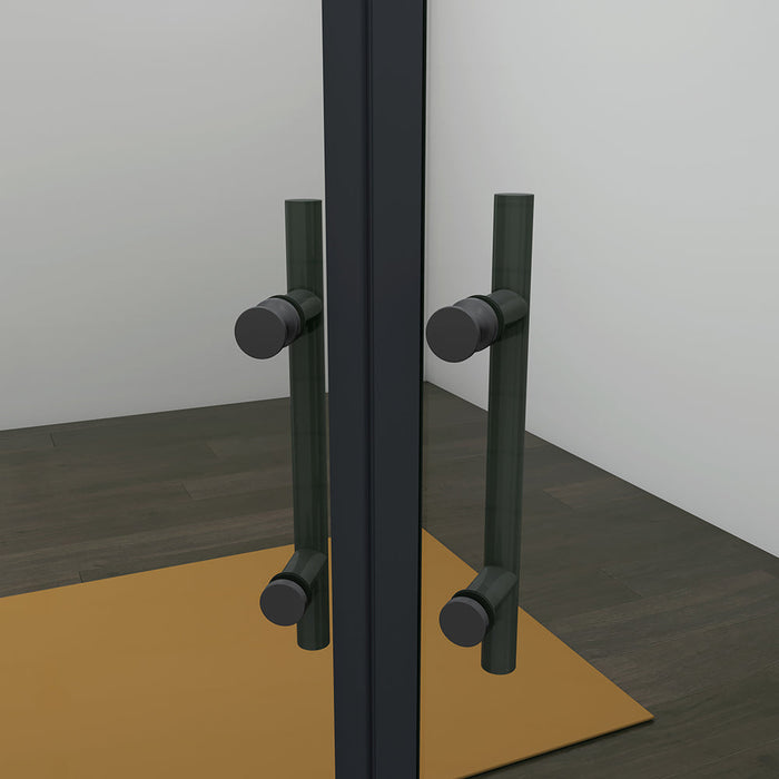 AICA Black Quadrant Shower Sliding Enclosure 90x90x185cm