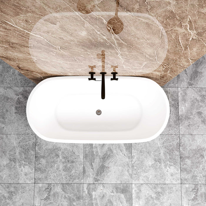 AICA Bathroom Bathtub Freestanding Double Ended Bath 1500x700mm