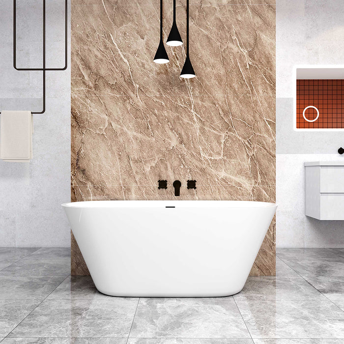 AICA Bathroom Bathtub Freestanding Double Ended Bath 1500x700mm