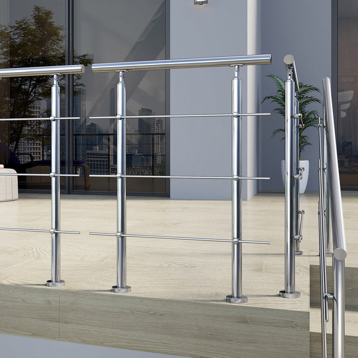 AICA handrail 304 Stainless steel with 3 crossbars high quality Balustrade stair/step 106cm