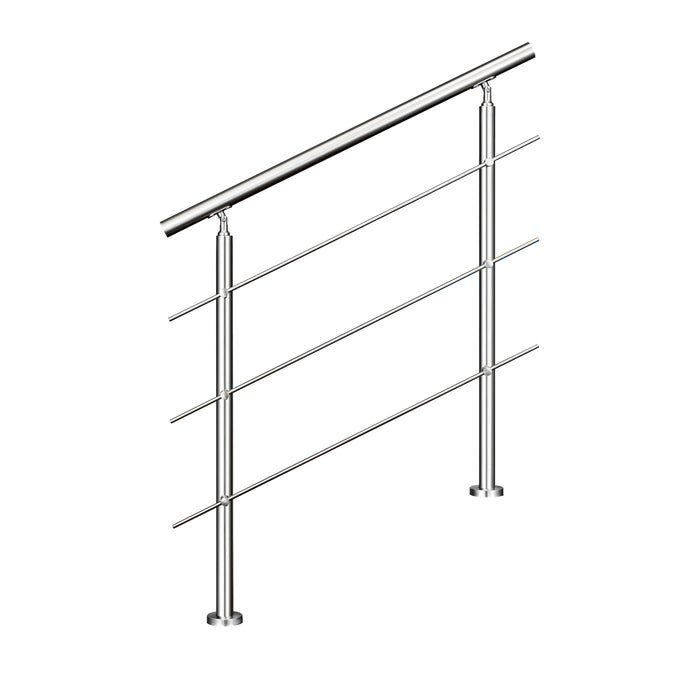AICA handrail 304 Stainless steel with 3 crossbars high quality Balustrade stair/step 106cm