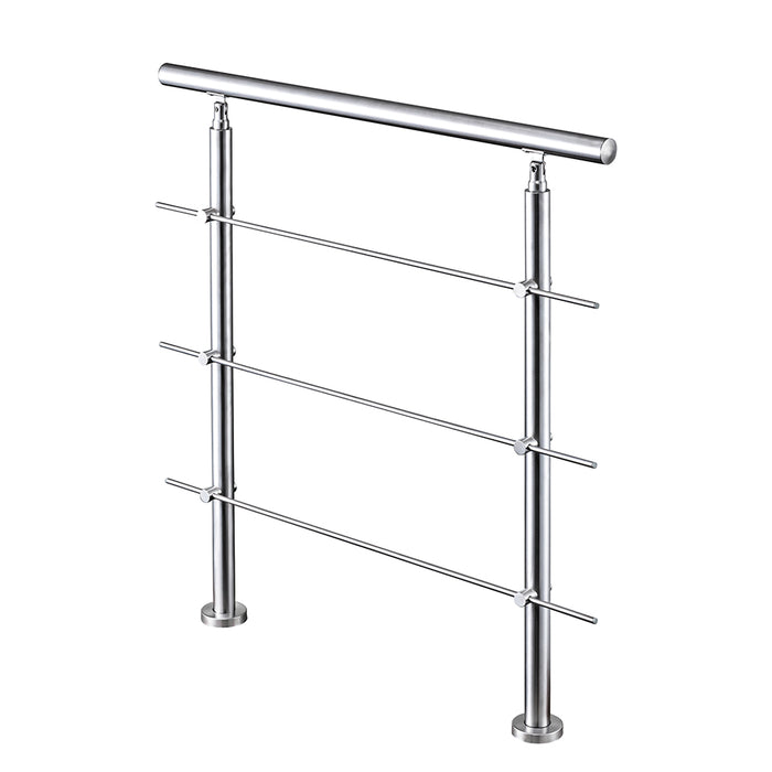 AICA Stainless Steel handrail with 3 crossbars Balustrade Stairs Outdoor Indoor FVC3