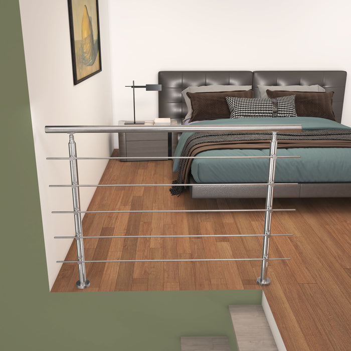 AICA Stainless Steel handrail with 5 crossbars Balustrade Stairs Outdoor Indoor FVC5