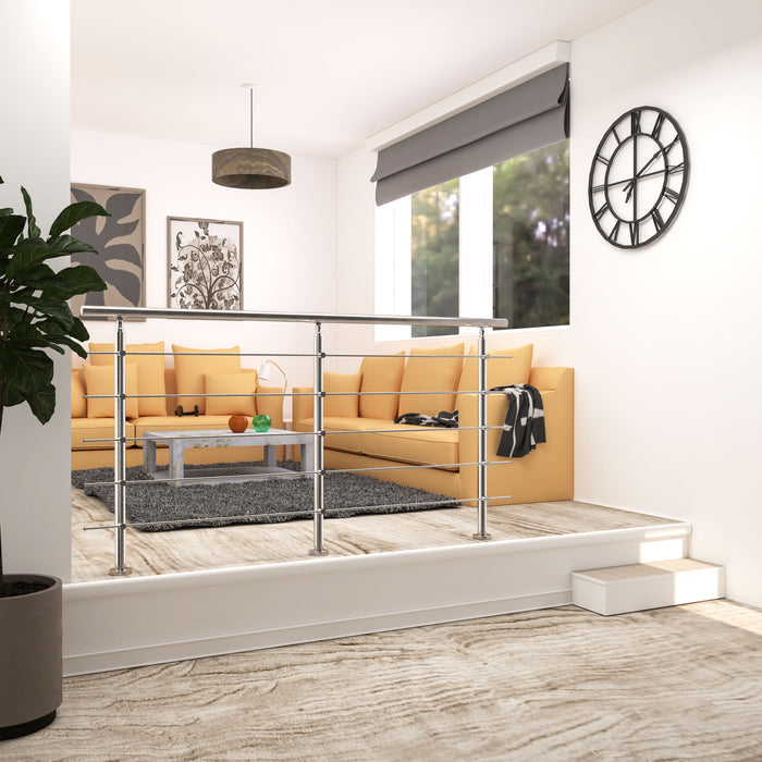 AICA Stainless Steel handrail with 5 crossbars Balustrade Stairs Outdoor Indoor FVC5