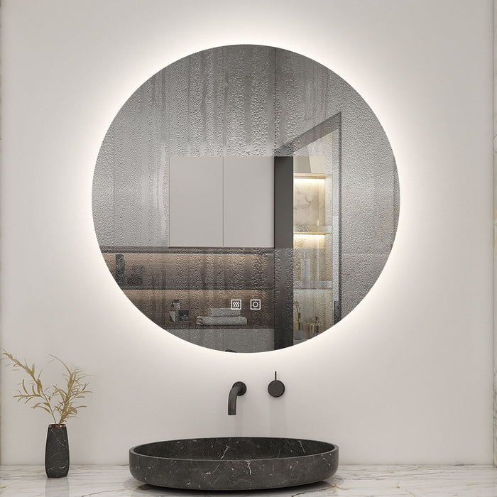 AICA LED Bathroom Mirror with Dimmable 3 Colors, Anti-Fog&Touch Switch Wall Mounted