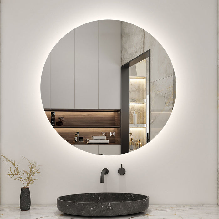 AICA LED Bathroom Mirror with Dimmable 3 Colors, Anti-Fog&Touch Switch Wall Mounted