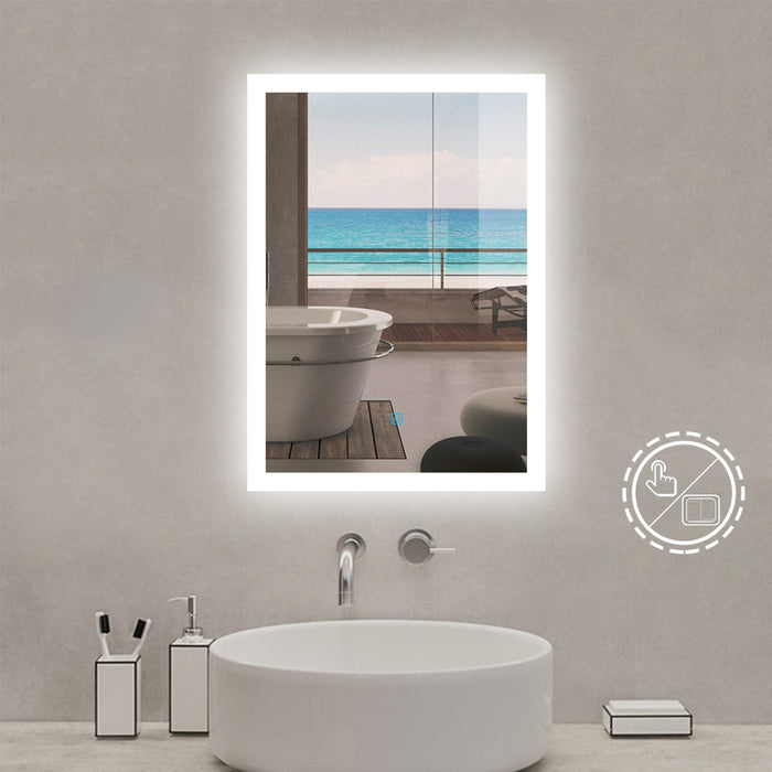 AICA Wall Mounted Bathroom LED Mirror Anti-Fog/ Rectangular Touch Sensor