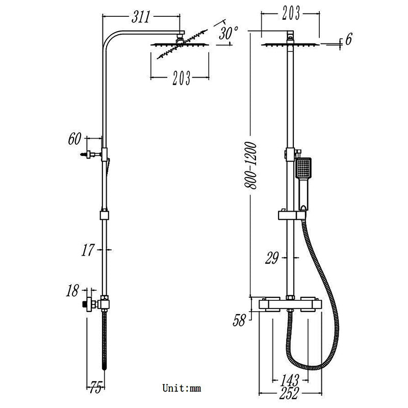 AICA THERMOSTATIC SHOWER SET