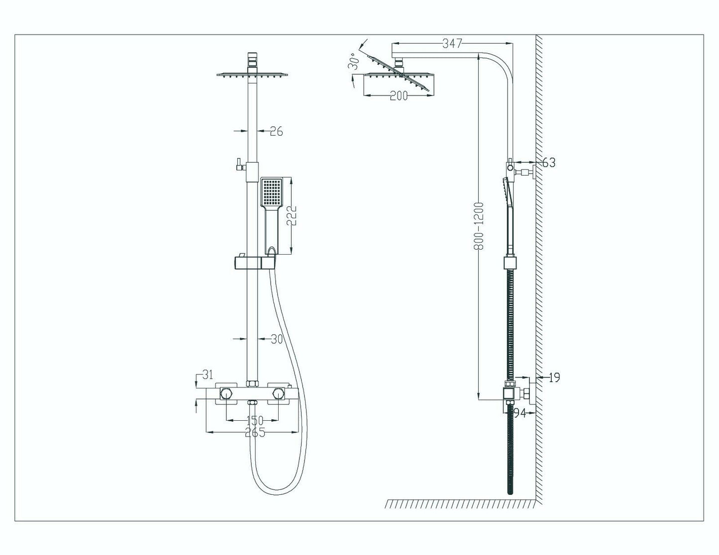 AICA SQUARE CHROME SET