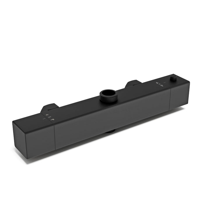 AICA Bathroom Black Stainless Steel Top Spray Thermostatic Shower Set Mixer