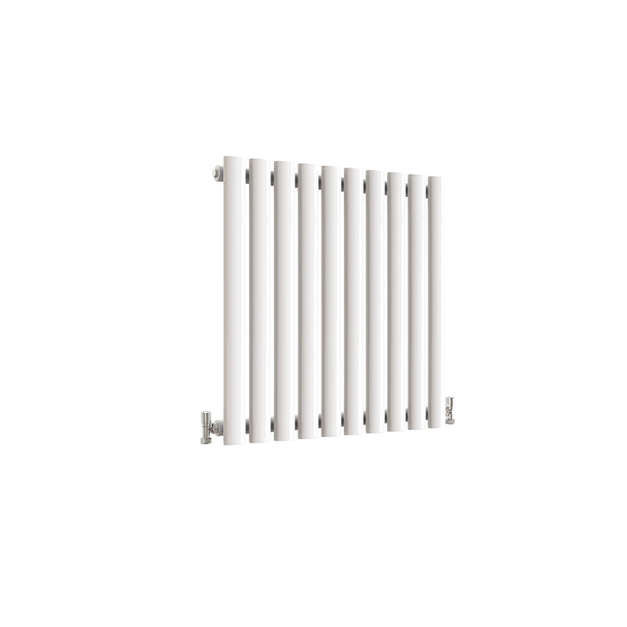 Horizontal Oval Column Anthracite & White Designer Central Heating Radiator UK