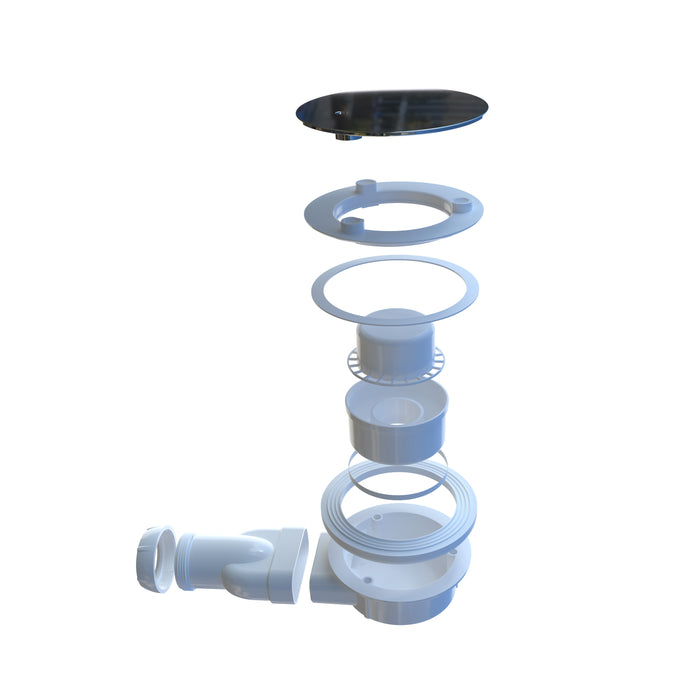 Square Rectangle White Shower Stone Tray Free Waste Trap