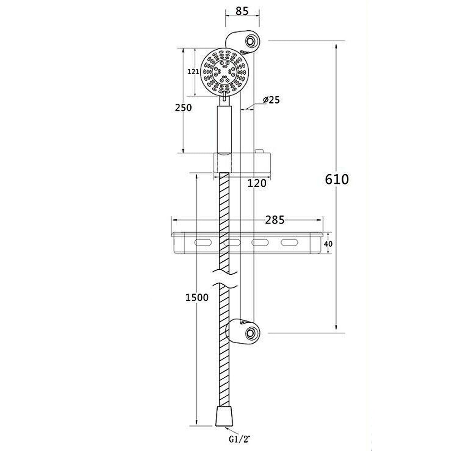 AICA thermostatic shower handheld