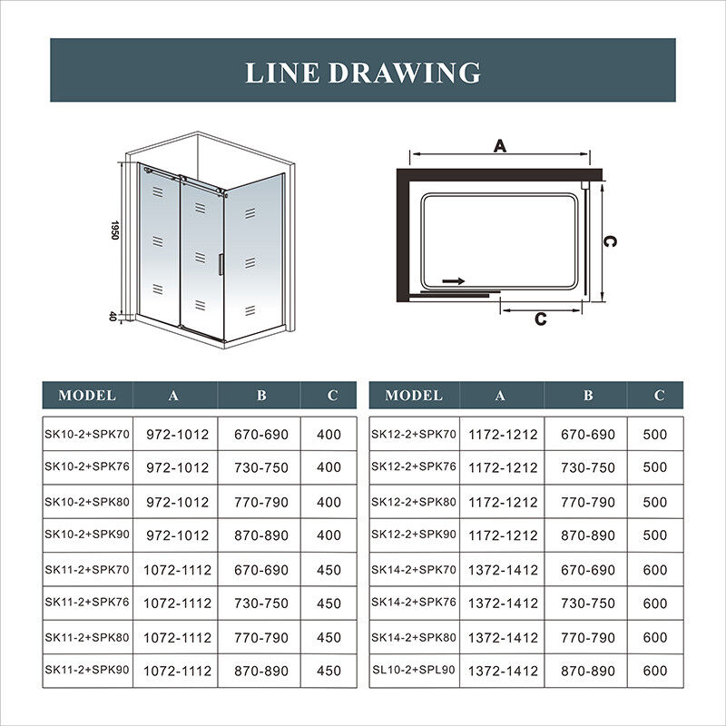 AICA-110x90CM-Frameless-Sliding-Shower-Enclosure-5