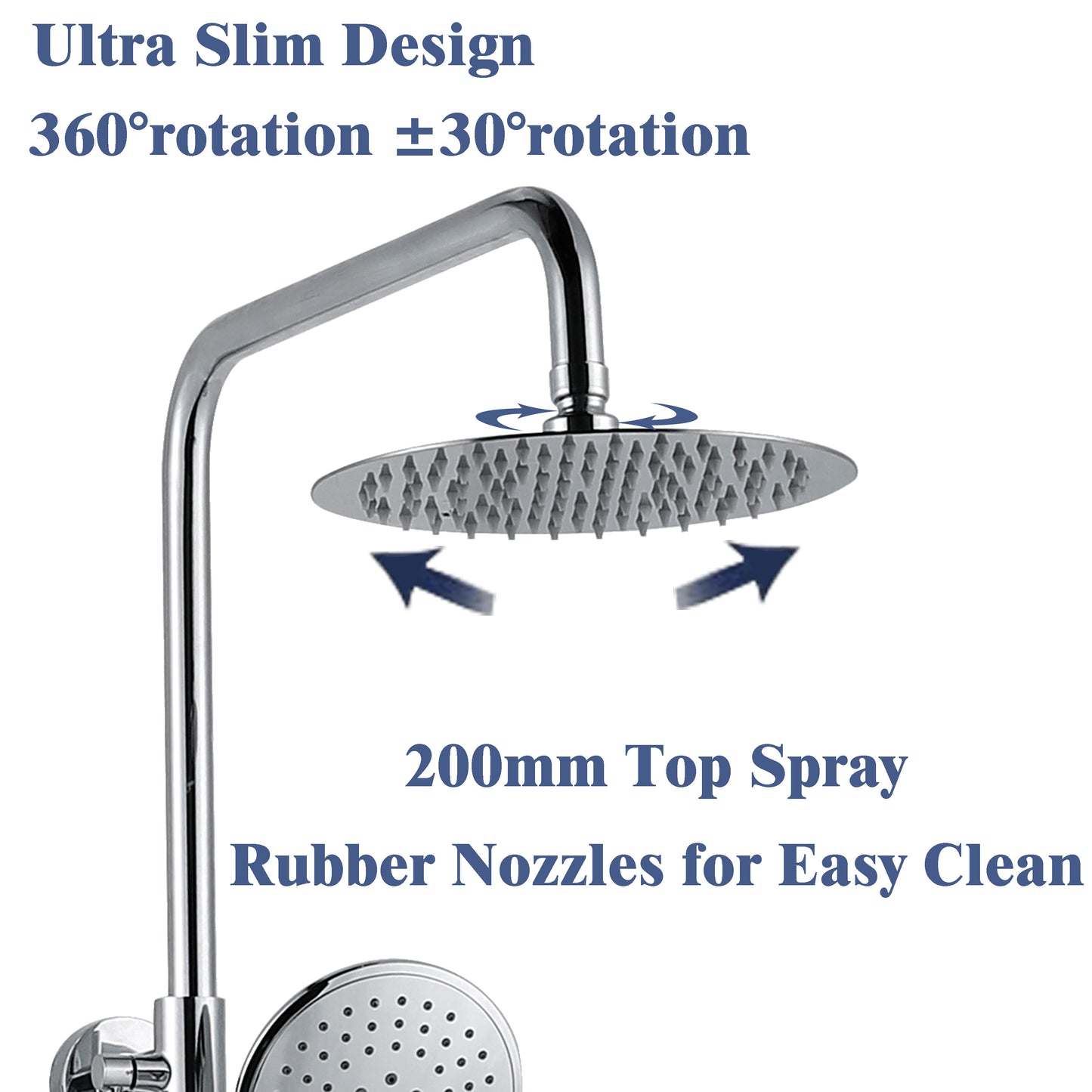 AICA ROUND SILVER SHOWER SET