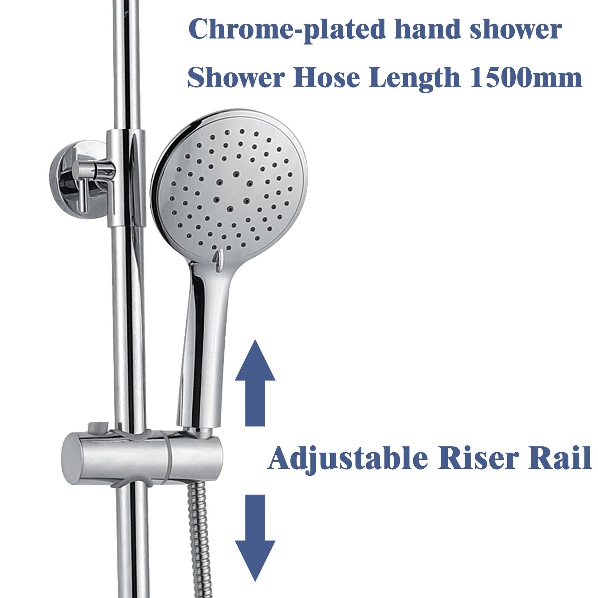 AICA Bathroom Mixer Shower Rainfall Set Round Chrome Twin Head Exposed