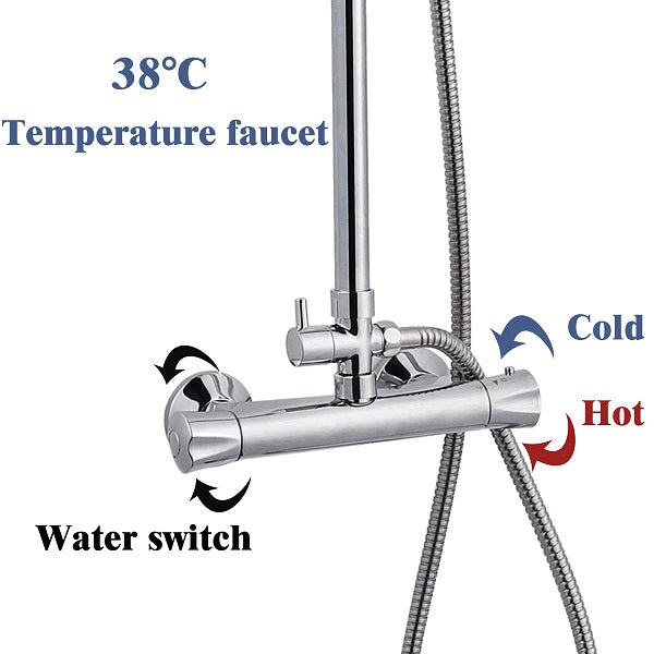 AICA Thermostatic Shower With Square Head Shower Set