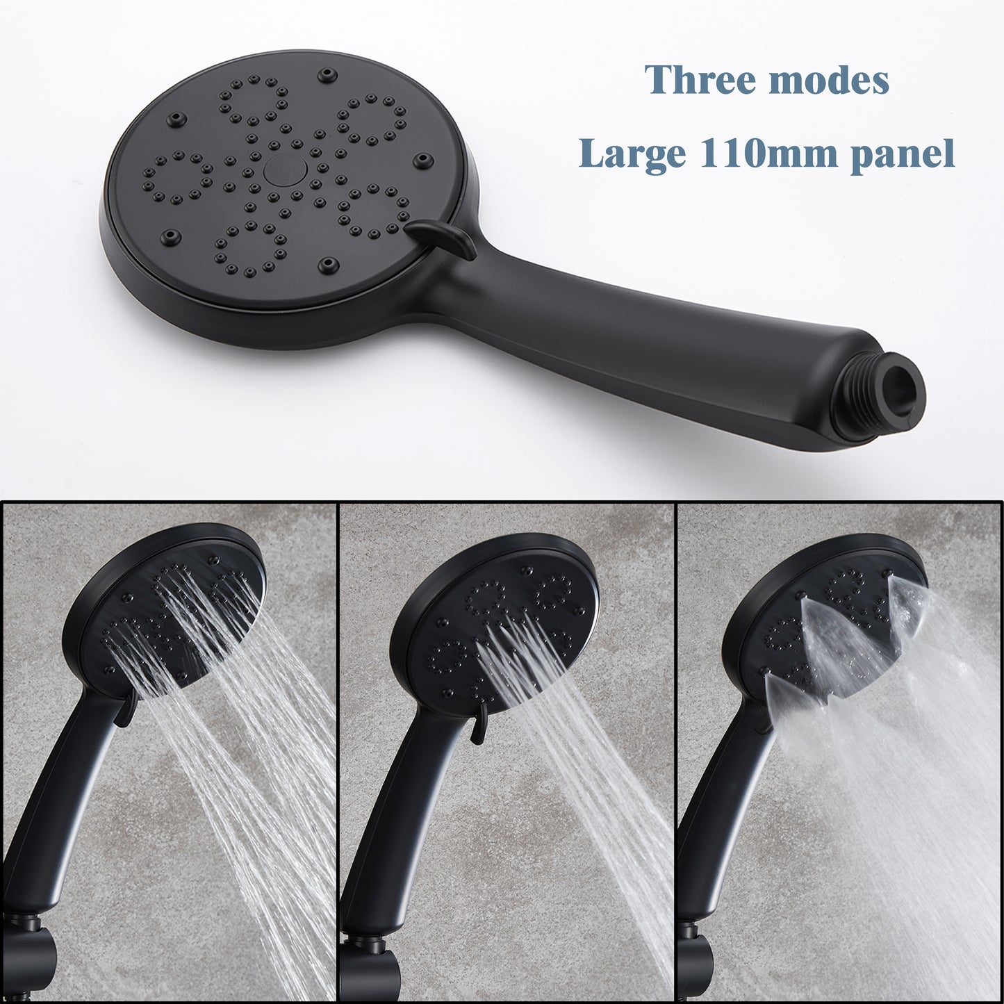 AICA Black Round Shower Set