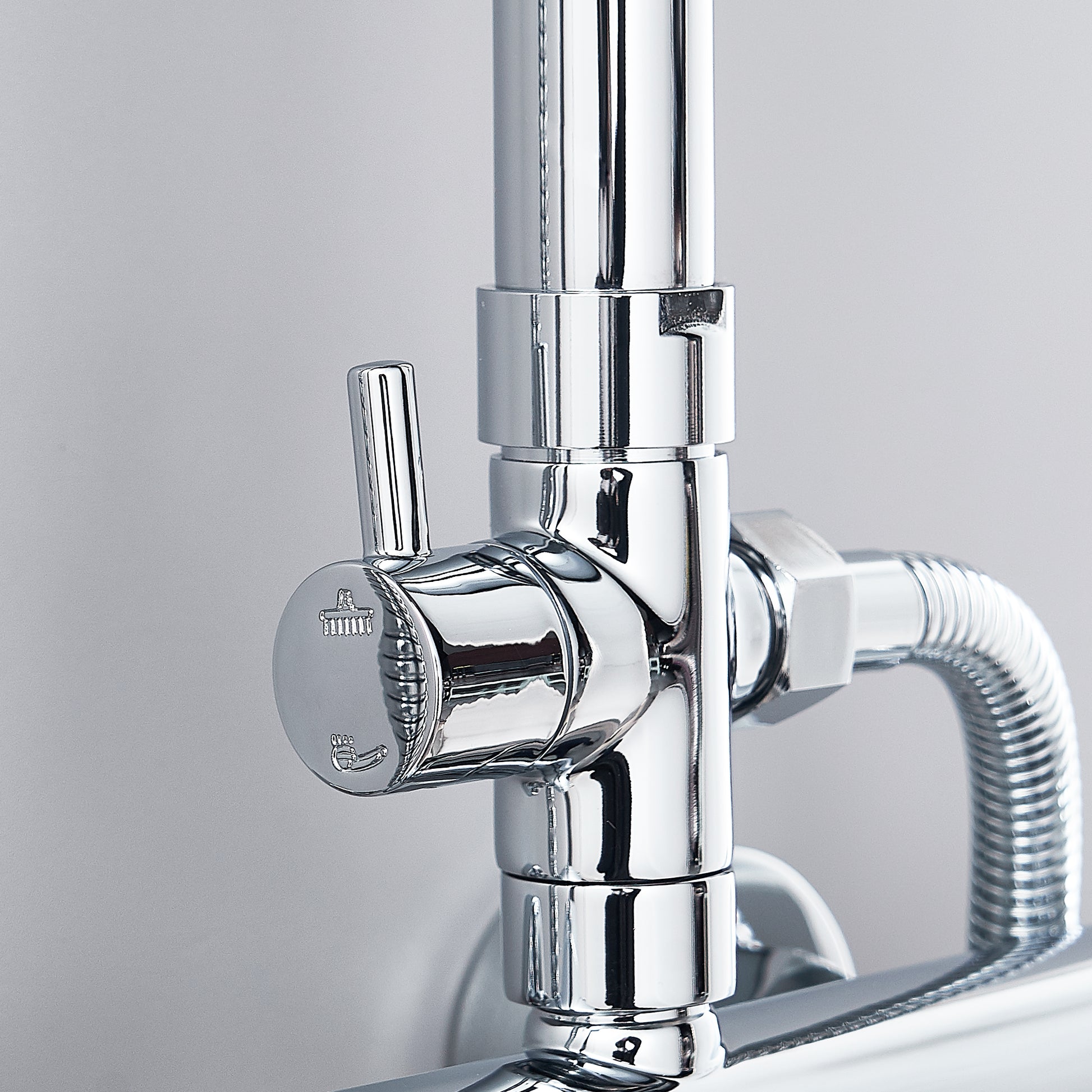 AICA Thermostatic Shower Mixer Exposed 10 Round Twin Head Chrome Valve