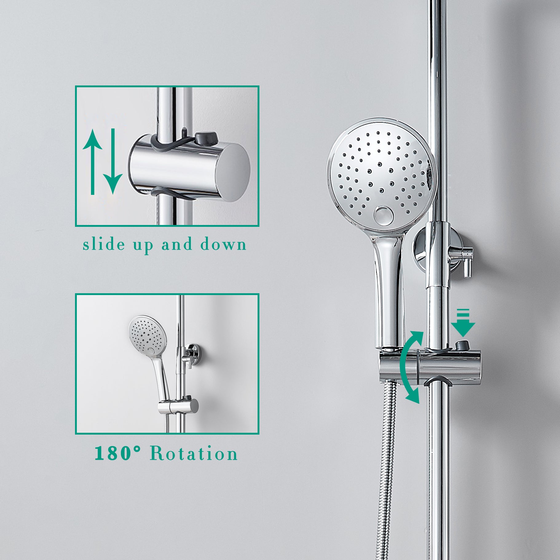 AICA Bathroom Adjustable 10 Overhead Shower Head Thermostatic Shower M