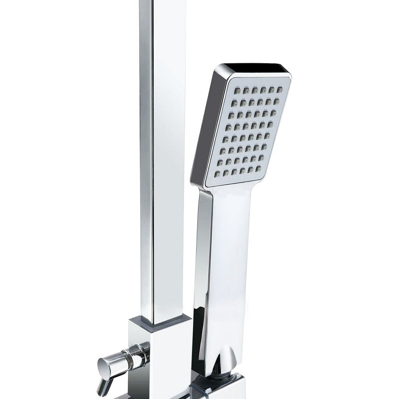 AICA square chrome shower set