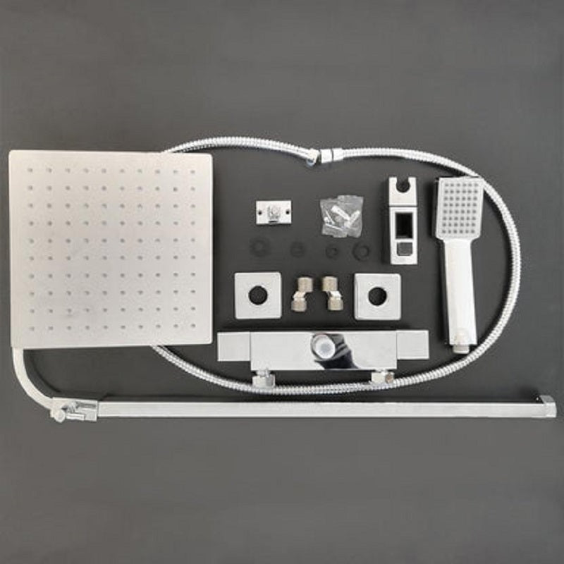 AICA square chrome shower set