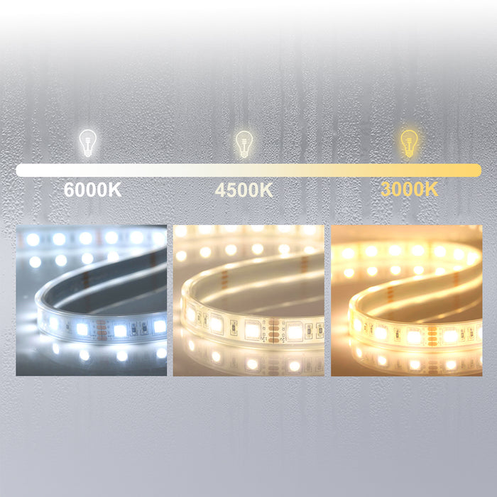 AICA Wall Mounted Bathroom LED Mirror Anti-Fog/ Rectangular Touch Sensor