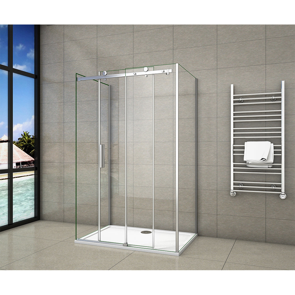 AICA bathrooms Frameless Sliding shower door 120x90x195cm