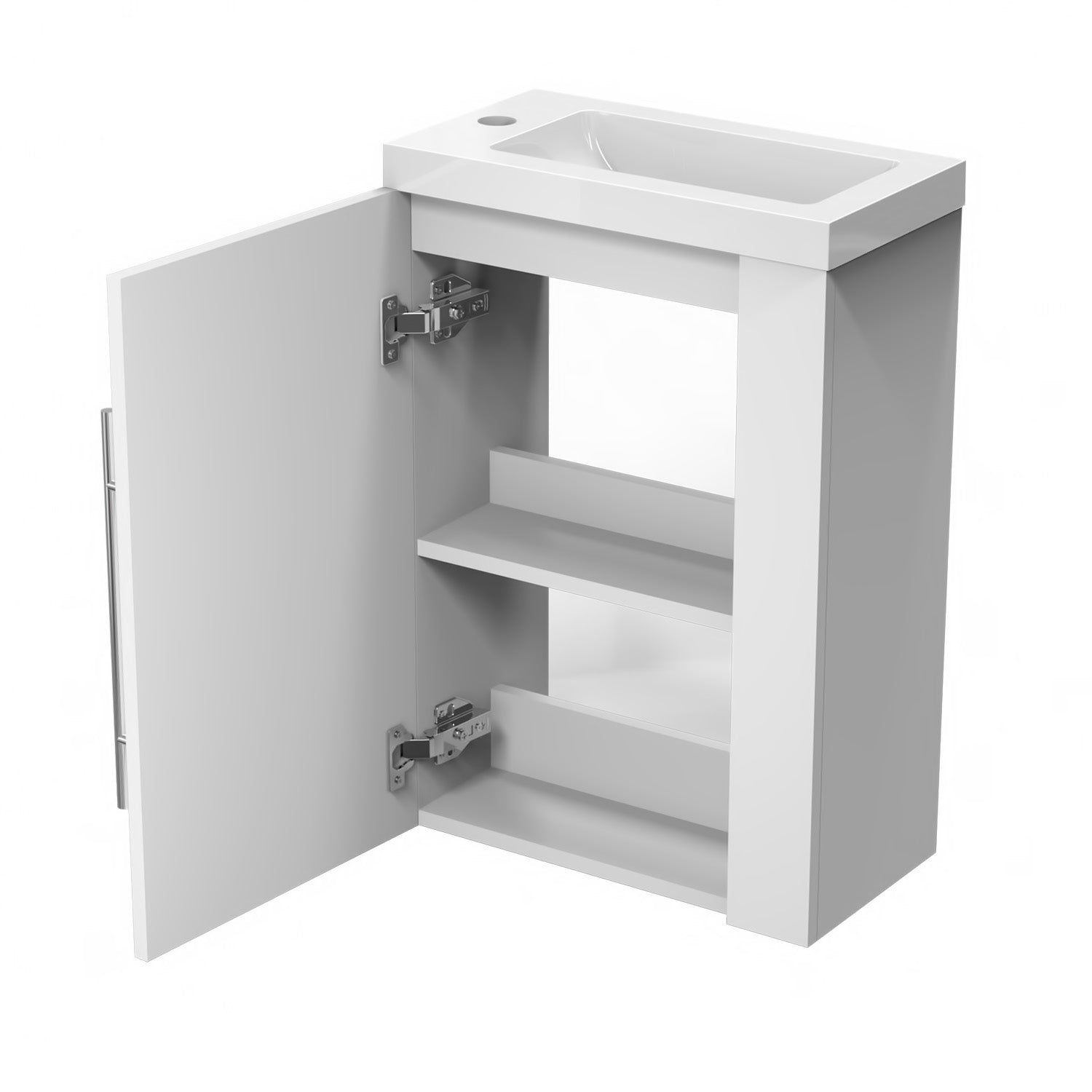 440mm Cloakroom Bathroom Vanity Unit with Basin Wall Hung White/Grey