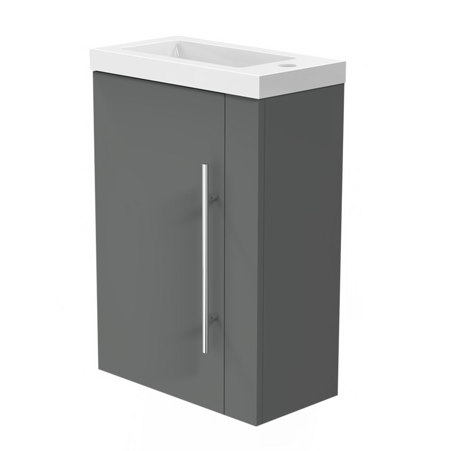 440mm Cloakroom Bathroom Vanity Unit with Basin Wall Hung White/Grey