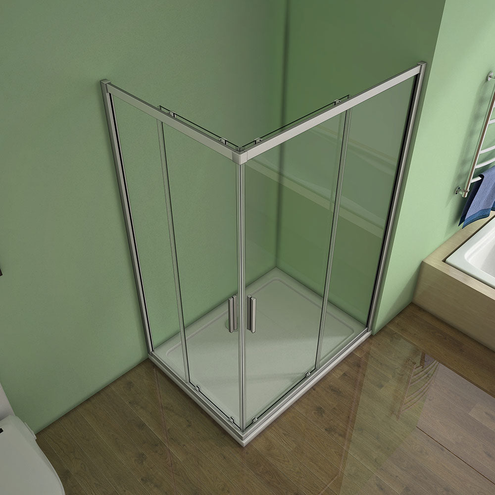 Corner Entry Sliding Shower Cubicle Shower Tray Optional