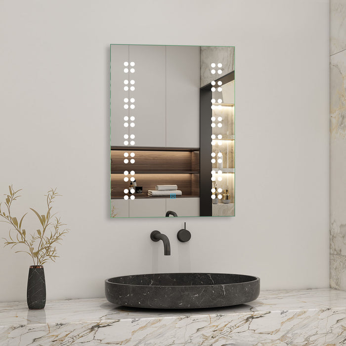 Rectangle Bathroom LED Mirror Touch Switch Sensor Dot Light