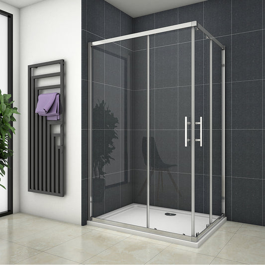 1850 Double Doors,corner entry, sliding shower cubicle,Tray