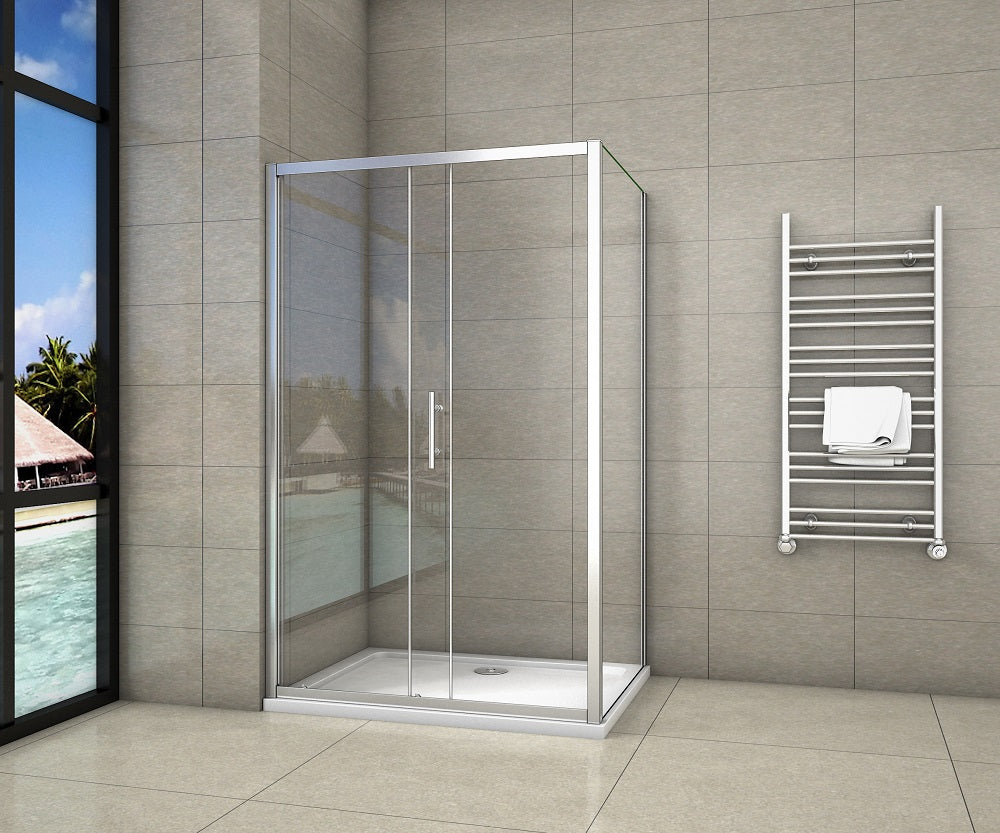 100 - 170cm Chrome Sliding shower Door rectangle enclosures