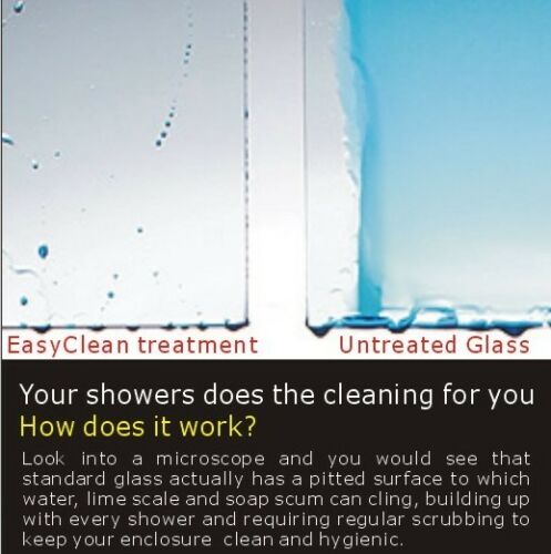 100 - 140cm Walk in 8mm shower screen EasyClean Glass