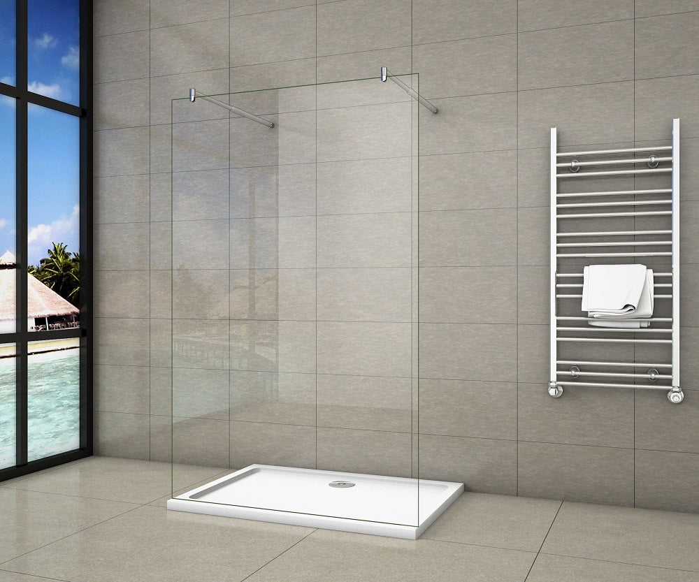AICA Walk in Shower Screen Easy Clean Glass 185/195/200cm