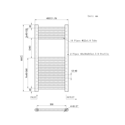 Chrome Bathroom Central Heating Towel Rail Straight Designer Ladder Radiator Warmer
