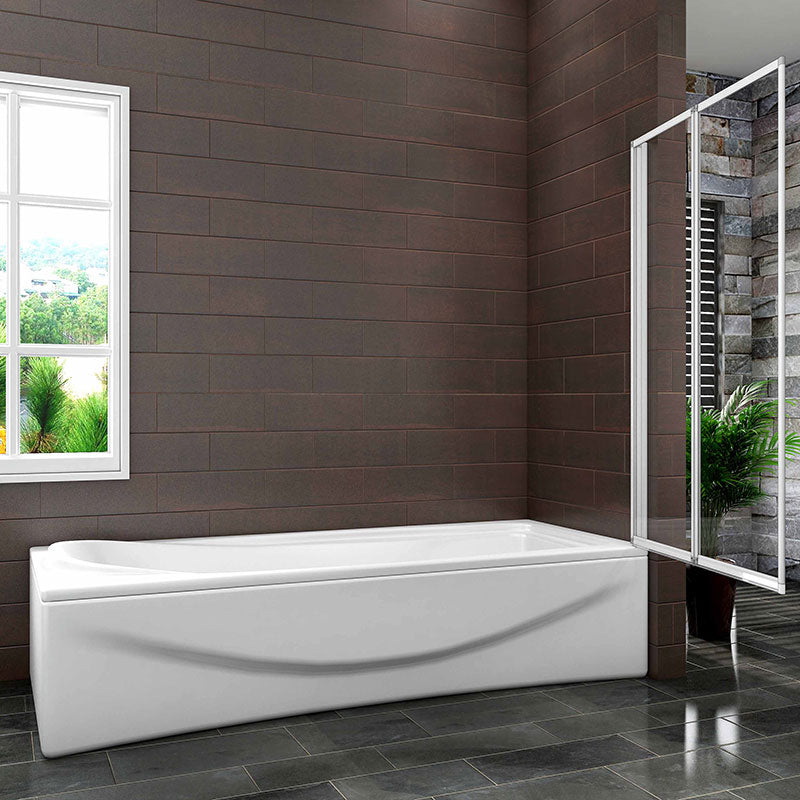 AICA Shower Bath Screen 2/4 Folding Panel 1400mm